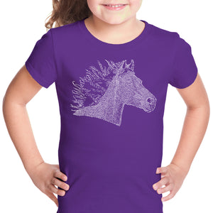 Horse Mane - Girl's Word Art T-Shirt