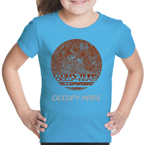 Occupy Mars - Girl's Word Art T-Shirt