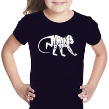 Load image into Gallery viewer, Monkey Business - Girl&#39;s Word Art T-Shirt