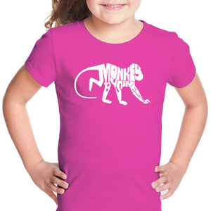 Monkey Business - Girl's Word Art T-Shirt
