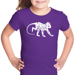 Monkey Business - Girl's Word Art T-Shirt