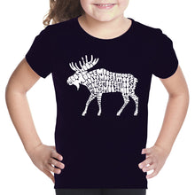 Load image into Gallery viewer, Moose  - Girl&#39;s Word Art T-Shirt