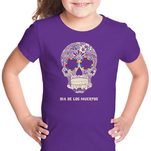 Dia De Los Muertos - Girl's Word Art T-Shirt