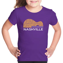 Load image into Gallery viewer, Nashville Guitar - Girl&#39;s Word Art T-Shirt