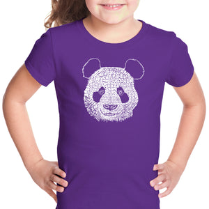 Panda - Girl's Word Art T-Shirt