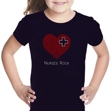 Load image into Gallery viewer, Nurses Rock - Girl&#39;s Word Art T-Shirt