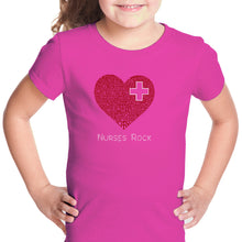 Load image into Gallery viewer, Nurses Rock - Girl&#39;s Word Art T-Shirt