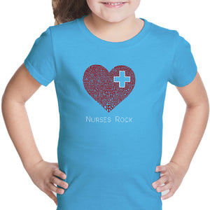 Nurses Rock - Girl's Word Art T-Shirt