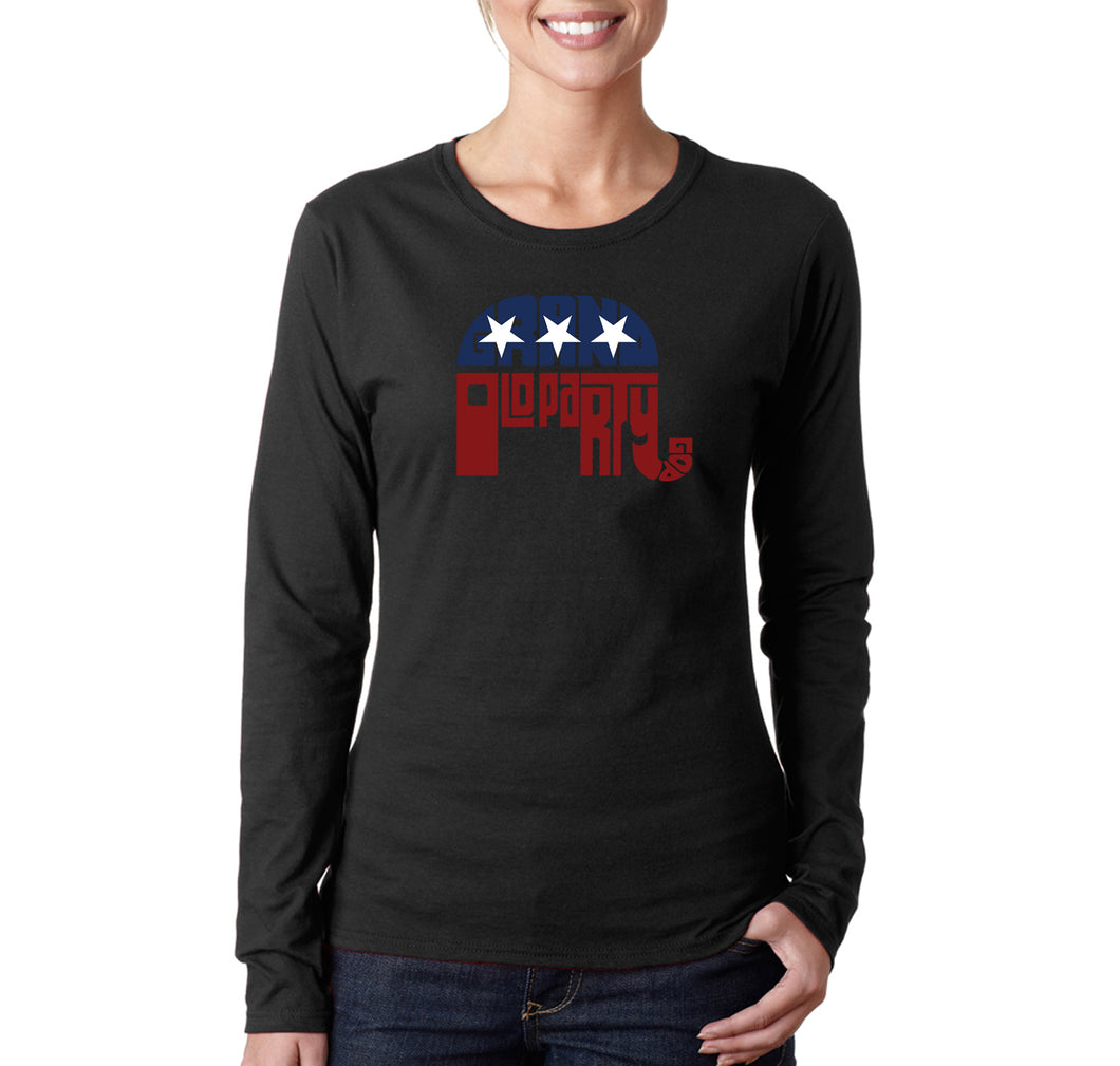 REPUBLICAN GRAND OLD PARTY - Women's Word Art Long Sleeve T-Shirt