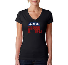 Load image into Gallery viewer, REPUBLICAN GRAND OLD PARTY - Women&#39;s Word Art V-Neck T-Shirt