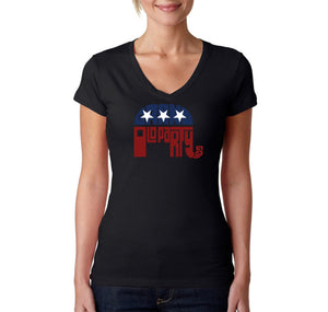 REPUBLICAN GRAND OLD PARTY - Women's Word Art V-Neck T-Shirt