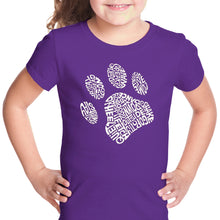 Load image into Gallery viewer, Dog Paw - Girl&#39;s Word Art T-Shirt