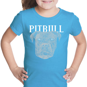 Pitbull Face - Girl's Word Art T-Shirt