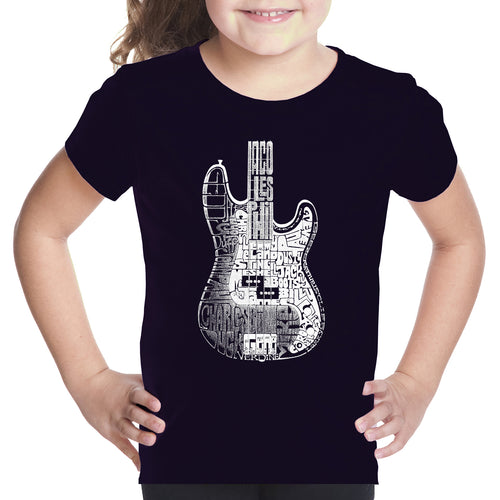 Bass Guitar  - Girl's Word Art T-Shirt