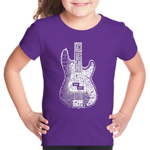 Bass Guitar  - Girl's Word Art T-Shirt