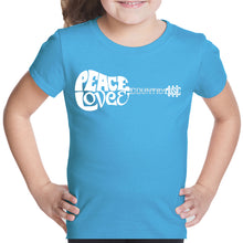 Load image into Gallery viewer, Peace Love Country  - Girl&#39;s Word Art T-Shirt