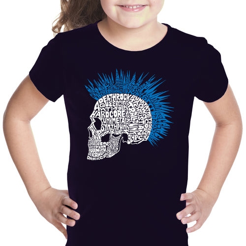 Punk Mohawk - Girl's Word Art T-Shirt