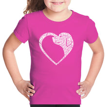 Load image into Gallery viewer, Dog Heart - Girl&#39;s Word Art T-Shirt