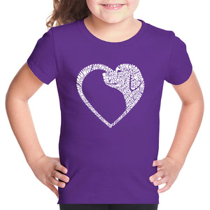 Dog Heart - Girl's Word Art T-Shirt