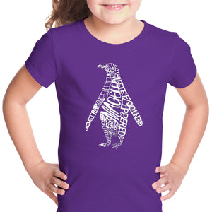 Penguin - Girl's Word Art T-Shirt