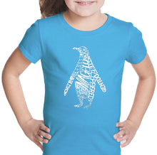 Load image into Gallery viewer, Penguin - Girl&#39;s Word Art T-Shirt