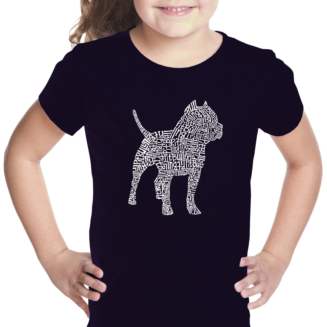 Pitbull - Girl's Word Art T-Shirt