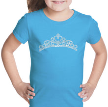 Load image into Gallery viewer, Princess Tiara - Girl&#39;s Word Art T-Shirt