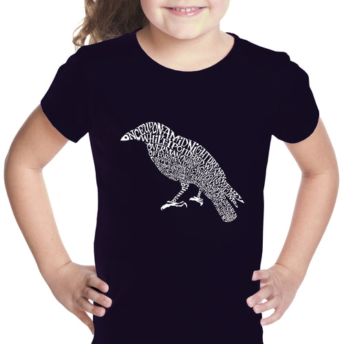 Edgar Allan Poe's The Raven - Girl's Word Art T-Shirt