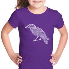 Load image into Gallery viewer, Edgar Allan Poe&#39;s The Raven - Girl&#39;s Word Art T-Shirt