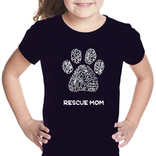 Load image into Gallery viewer, Rescue Mom - Girl&#39;s Word Art T-Shirt