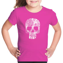 Load image into Gallery viewer, Rock n Roll Skull - Girl&#39;s Word Art T-Shirt