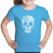 Load image into Gallery viewer, Rock n Roll Skull - Girl&#39;s Word Art T-Shirt