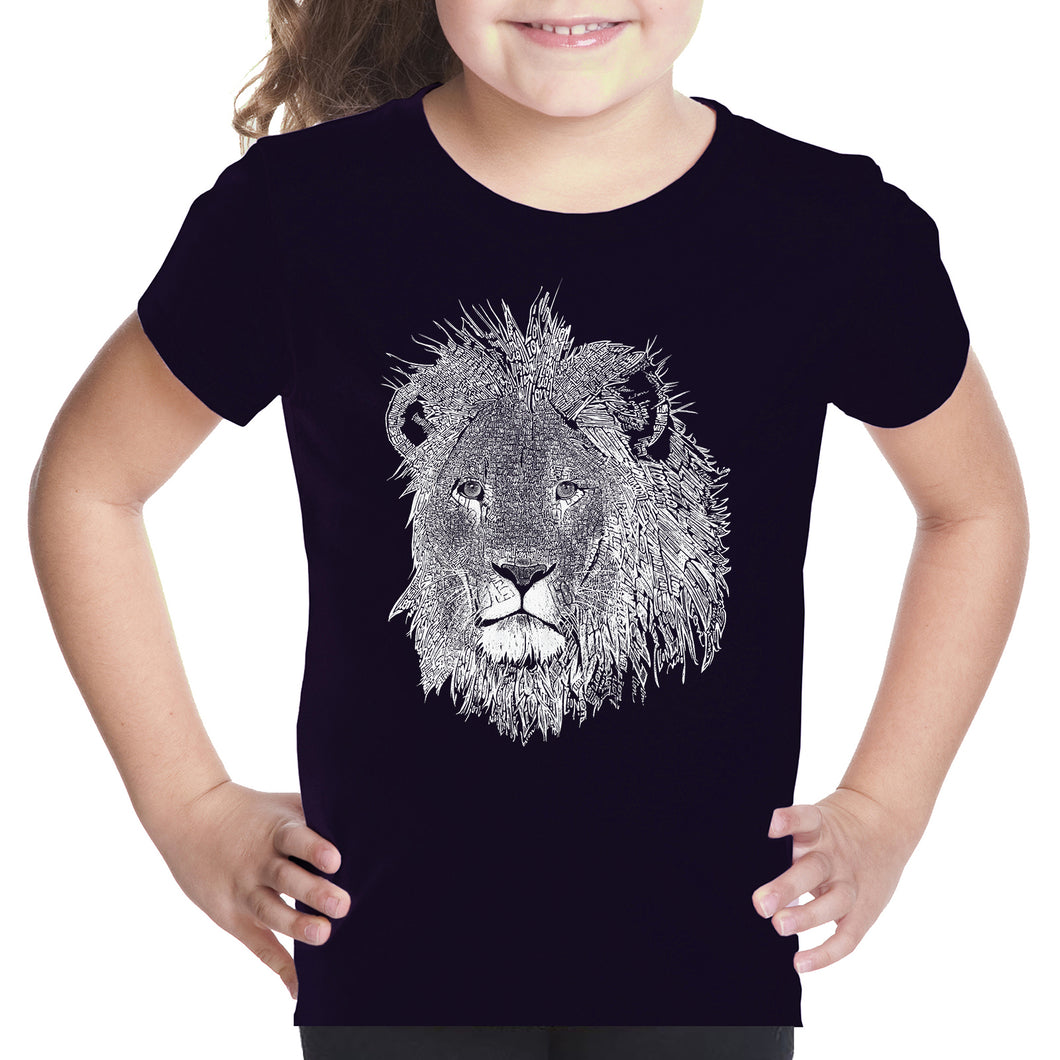 Lion  - Girl's Word Art T-Shirt
