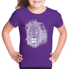 Load image into Gallery viewer, Lion  - Girl&#39;s Word Art T-Shirt