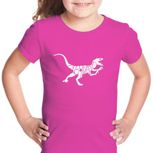 Load image into Gallery viewer, Velociraptor - Girl&#39;s Word Art T-Shirt