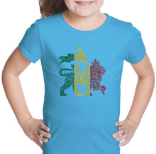 Load image into Gallery viewer, One Love Rasta Lion - Girl&#39;s Word Art T-Shirt