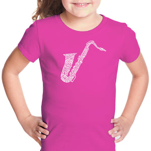 Sax - Girl's Word Art T-Shirt