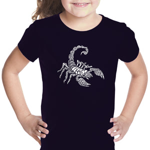 Types of Scorpions - Girl's Word Art T-Shirt