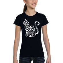 Load image into Gallery viewer, Cat Claws - Girl&#39;s Word Art T-Shirt
