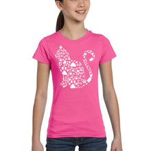 Load image into Gallery viewer, Cat Claws - Girl&#39;s Word Art T-Shirt