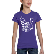 Load image into Gallery viewer, Cat Claws - Girl&#39;s Word Art T-Shirt