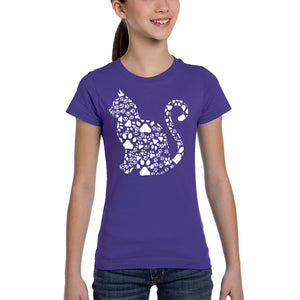 Cat Claws - Girl's Word Art T-Shirt