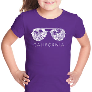 California Shades - Girl's Word Art T-Shirt