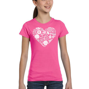 Sea Shells - Girl's Word Art T-Shirt