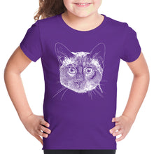 Load image into Gallery viewer, Siamese Cat  - Girl&#39;s Word Art T-Shirt
