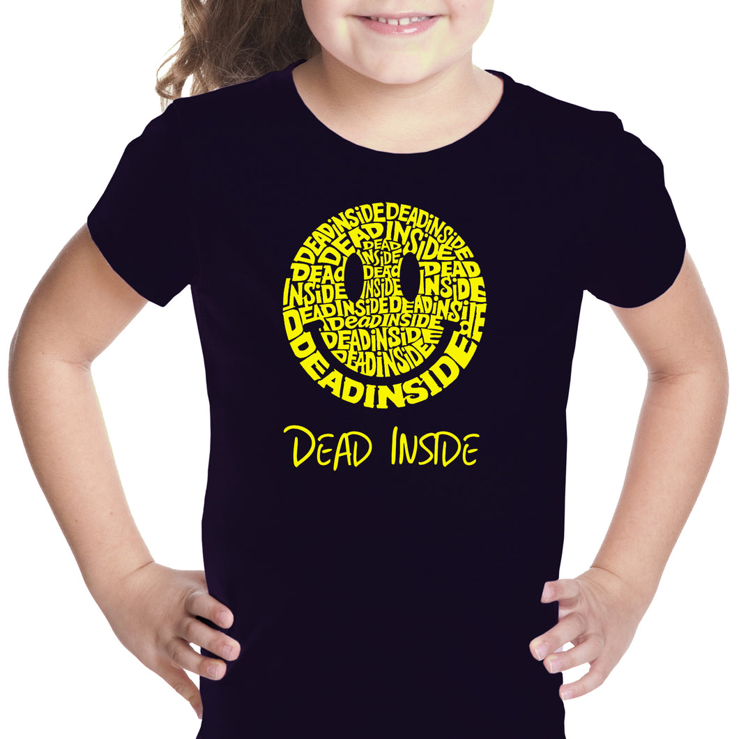 Dead Inside Smile - Girl's Word Art T-Shirt