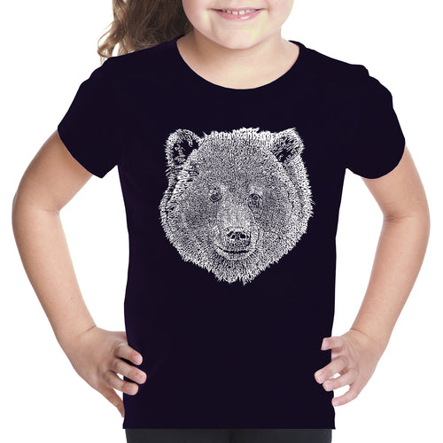 Bear Face  - Girl's Word Art T-Shirt