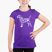 Load image into Gallery viewer, Dog Paw Prints  - Girl&#39;s Word Art T-Shirt
