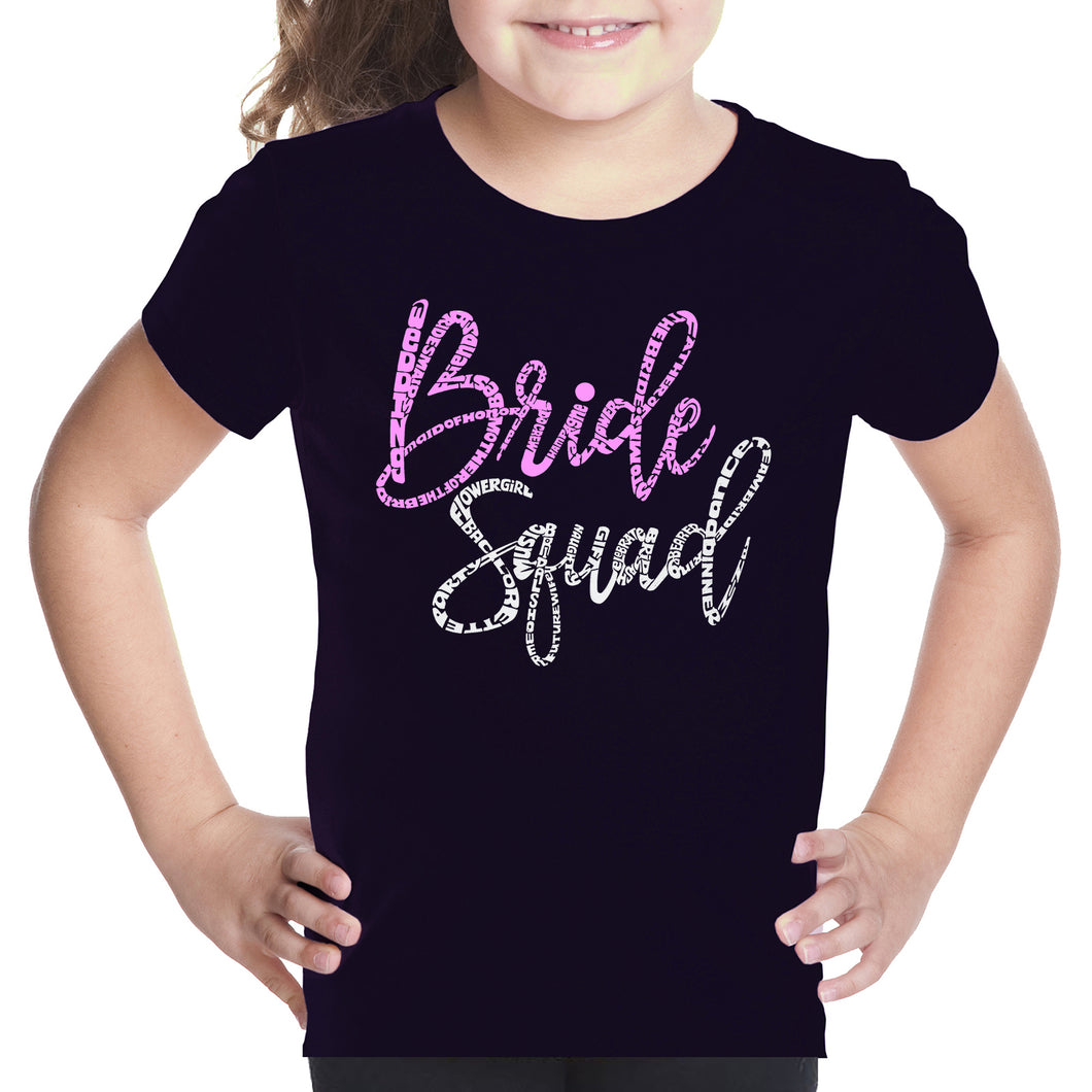 Girl's Word Art T-shirt - Bride Squad