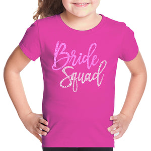 Girl's Word Art T-shirt - Bride Squad